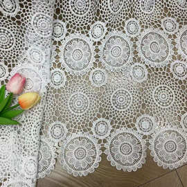 水溶牛奶丝面料大小圆圈蕾丝花边辅料绣花手工DIY服装服饰布料