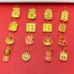 沙金平安符吊坠配件高保色强保色古法金diy饰品配件手工串珠穿珠