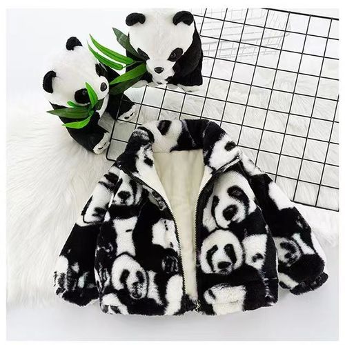 Boys' Thick Jacket Autumn and Winter  New Girls' Fur Children Rabbit Down Winter Coat Baby Wool Knit Fashion