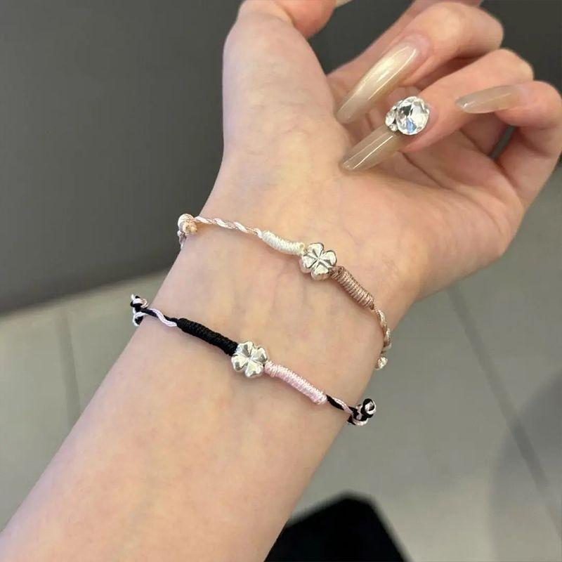 手工四叶草编织手绳小众幸运手链精致情侣幸运星闺蜜手