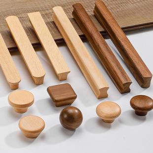 T-Shaped Solid Wood Wardrobe Handle Solid Wood Drawer Cabinet Wooden Kidsren's Cabinet Door Handle Wooden Cabinet Japanese Style Simple
