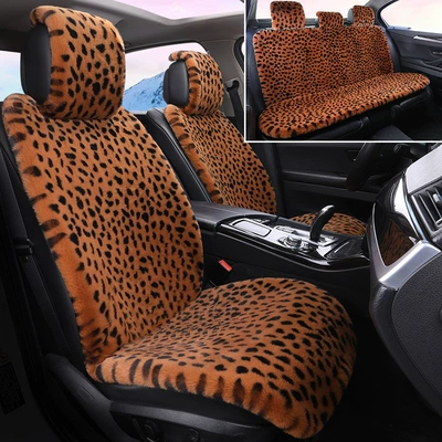 Multi-function pad Faux Rabbit Fur Universal Car Seat - brown-standard-five-seater-vehicle