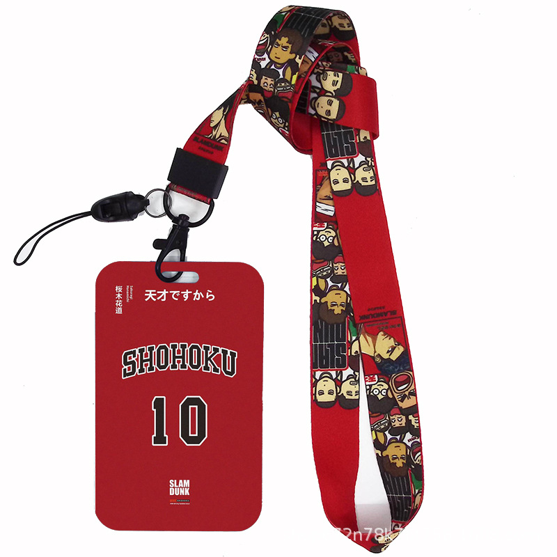 Dibujos animados japoneses slam dunk competencia nacional tarjeta de estudiante tarjeta de comida tarjeta de autobús cubierta certificado de trabajo titular de la cuerda del teléfono móvil