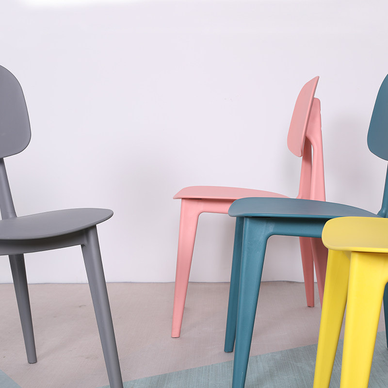 Fabricante directo de sillas de comedor nórdicas de moda ocio creativo respaldo de plástico casero silla de macarón de balcón individual