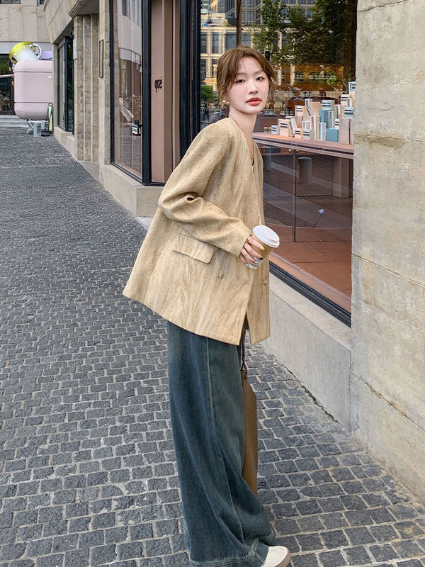 Designed Elegant Lady Casual Suit Jacket for Women 2024 Autum Korean Style This Year's Popular Loose Fashion Jacket