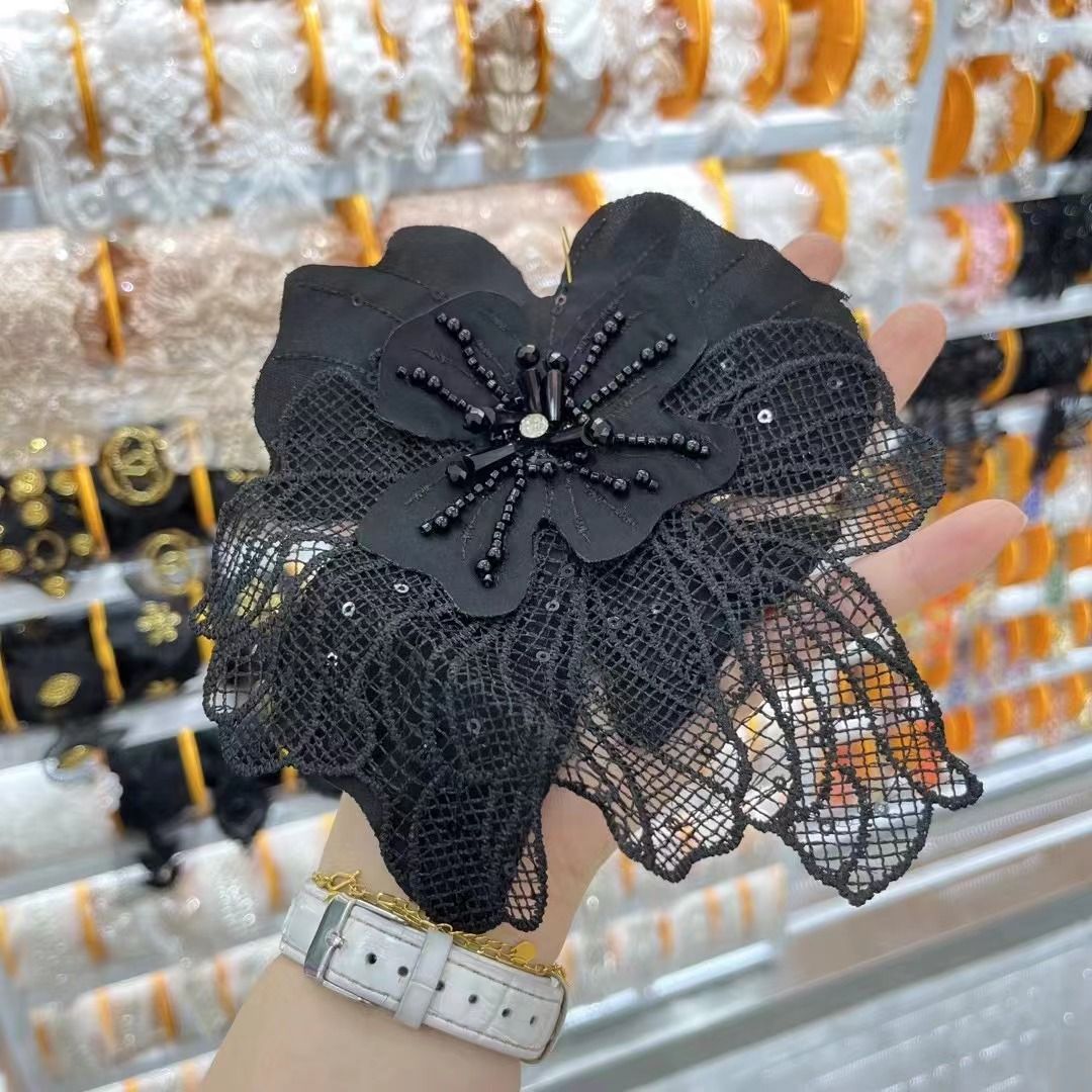 Accesorios de encaje, vestido de novia, baile, decoración auxiliar, malla hueca, tela bordada, pegatina, ramillete de cuentas, ventas directas de fábrica image 5