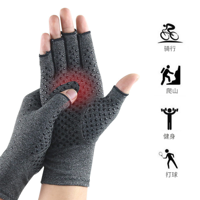 Outdoor fitness pressure half finger sports gloves non-slip warm joint care riding gloves wholesale LOGO