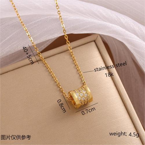 Hollywood Star Mini Waist Zircon Geometric Independent Luxury New Design Earrings Titanium Steel Necklace for Women