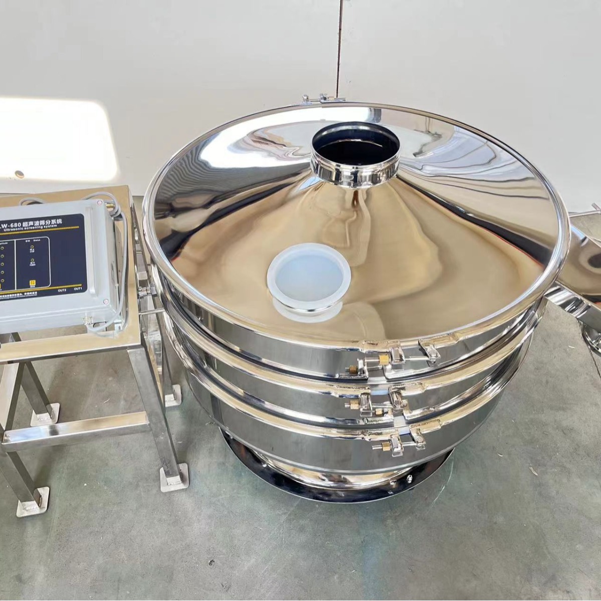 超声波震动筛分机旋振筛圆形振荡筛不锈钢三次元振动筛 操作简单