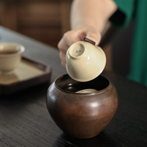 Wholesale vintage copper tea wash household tea set accessories tea bowl Zen tea ceremony spare parts water bowl water washing tea dregs tank
