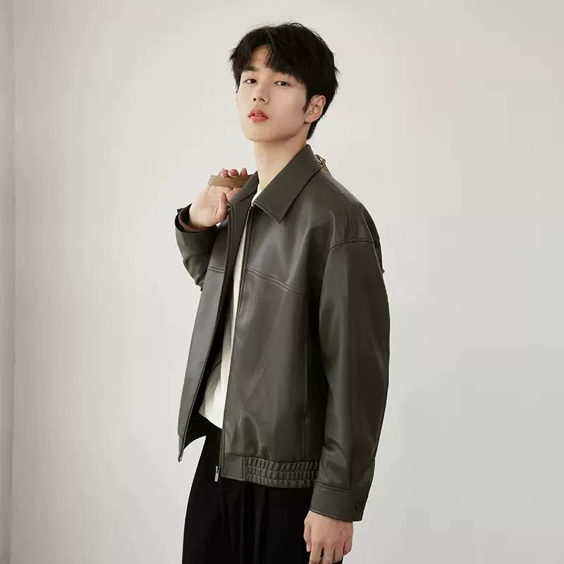 Autumn polyurethane jacket for leisure, Spring/Fall 2023 model, loose fit