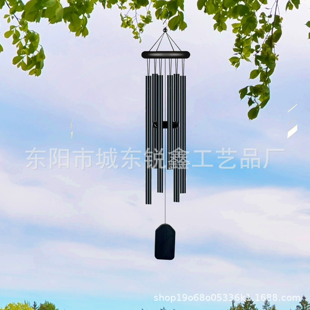 Сосновый металл маленький размер 6 Трубок черный трансграничный Amazon Крытый открытый сад украшения колокольчики подвесные украшения оптом