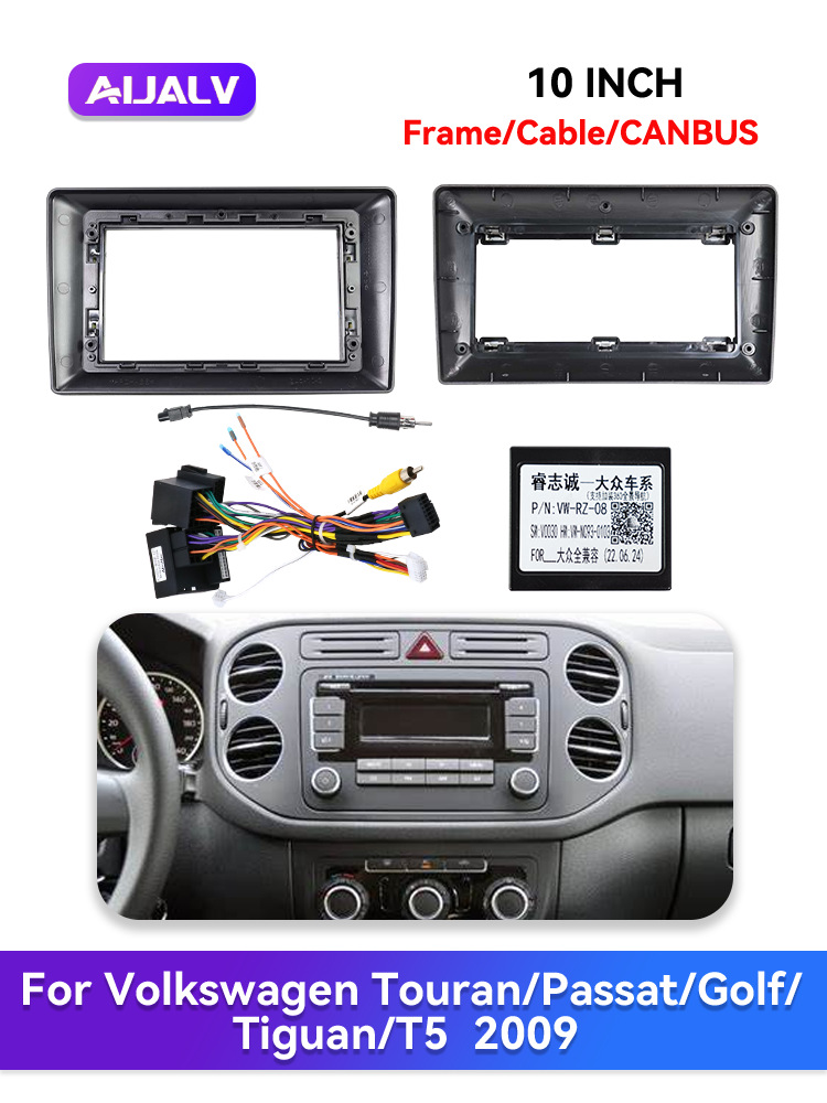 Frame Suitable for Volkswagen Universal/T5 Dvd Large Screen Navigation Face Frame Modification Panel Frame Left Peptide/Right Peptide