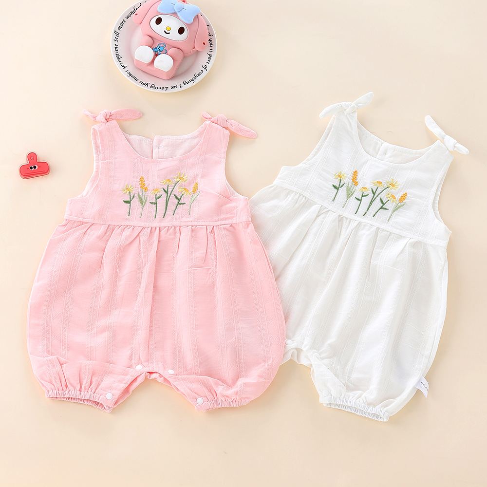 Bebé verano delgado bebé bebé sin mangas ropa de recién nacido ropa de verano princesa gatear ropa de cumpleaños