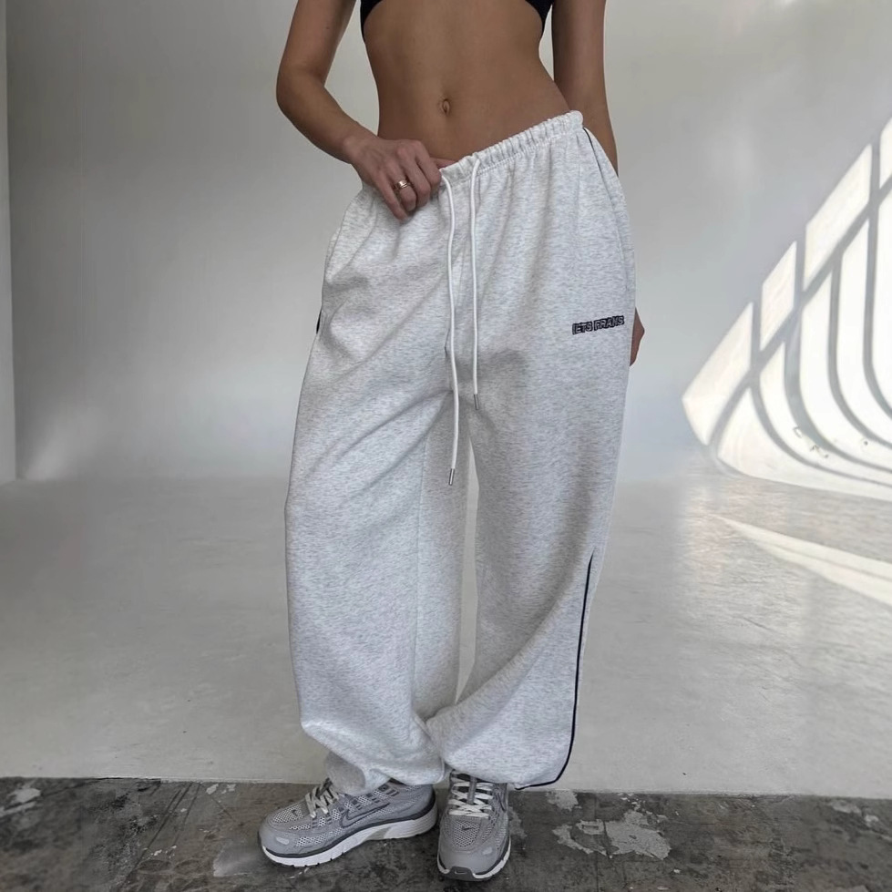 2025 primavera y verano Amazon Mujeres transfronterizas europeas y americanas Pantalones casuales sueltos callejeros americanos Pantalones deportivos de moda Mujeres image 7
