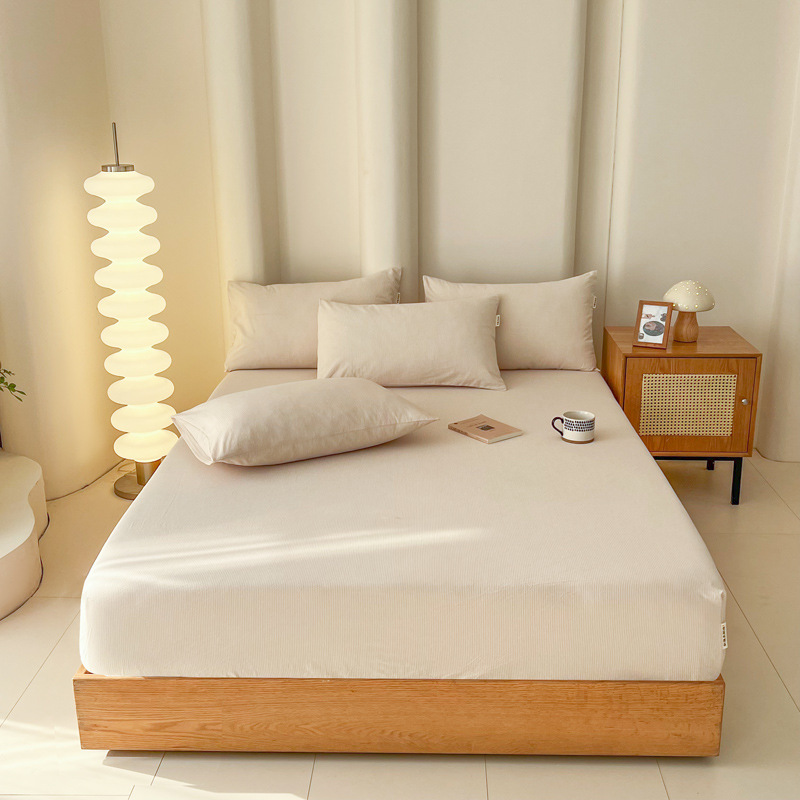 Cotton Mattress One-piece 100 Cotton Bedspread Three-piece Set Pillowcase Bed Sheet Spring and Autumn Protective Cover Simmons Mattress Cover