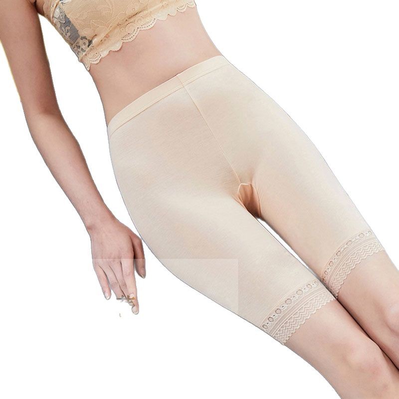 Source Factory Store Modal Five-point Leggings Women's Summer Lace High Waist Large Size Pants Anti-light Safety Pants