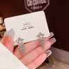 Small design earrings, diamond encrusted, 2024 years, trend of season, wholesale