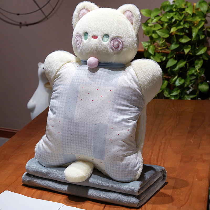 Cojín Almohada Calientamanos de Gato de Poliéster para Sofá y Dormitorio