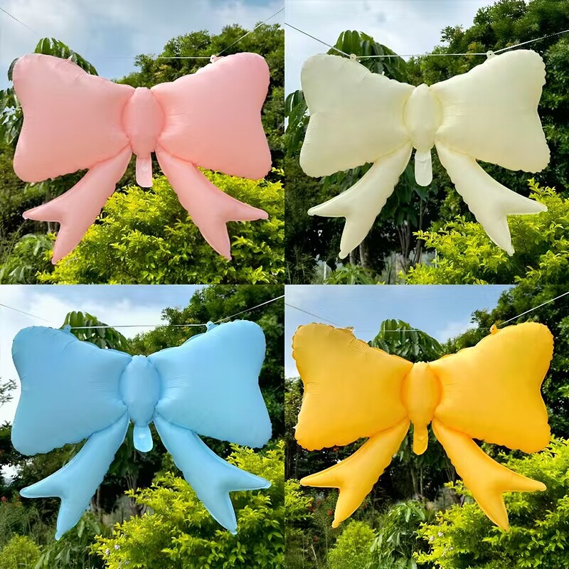 Matte Color Series Aluminum Film Balloon Ins Style Balloon Event Party Decoration Balloon Macaron Bow