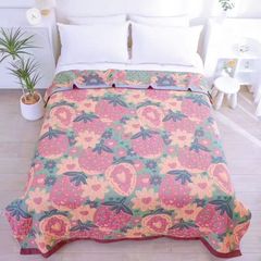 【サイズ1.5メートル * 2メートル】赤い顔のピンクのタオルは毛布の薄いガーゼのエアコンで夏の涼しさに使われています。