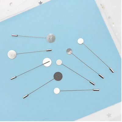 壹字型胸針發飾配件手工diy材料韓版珍珠托盤材料胸章胸花飾品