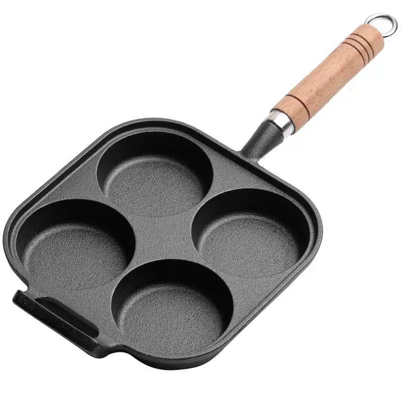 Сковорода Fry Egg pan cast iron four-hole egg dumpling pot deepen egg burger machine mold breakfast pot non-stick pan