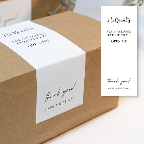 Wholesale white rectangular sticker gift box sealing sticker self-adhesive copperplate paper label packaging supplies