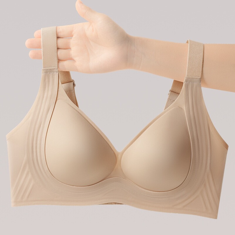Anti-gravity Litching Underwear Women's Push-up Anti-sagging Small Chest Thin Upper Support Soft Support Jelly Gel Non-rimmed Bra