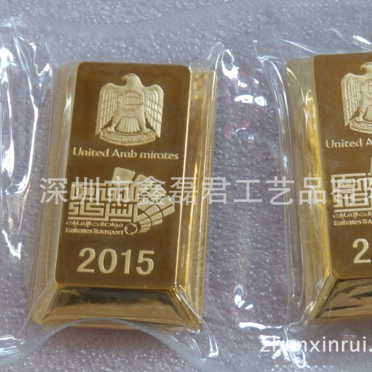 定制投资金条展示样品纸镇铜油压纪念币锌合金镀金金条厂家