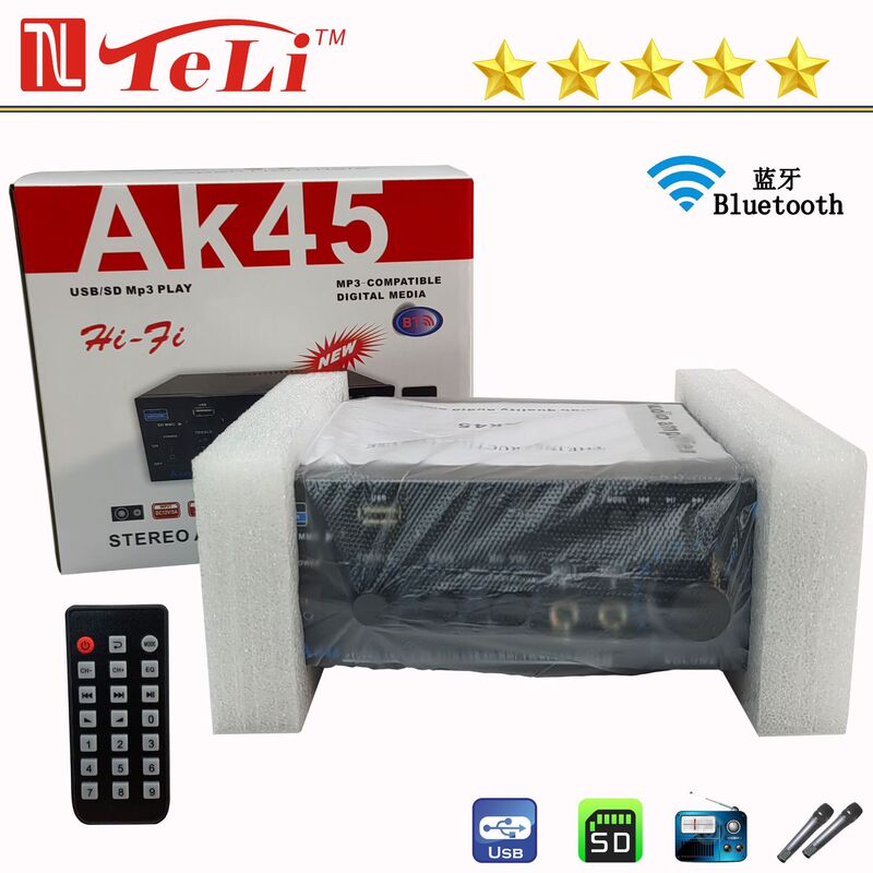 跨境大功率AK45厂家直销两声道蓝牙收音U盘数字功放机|undefined