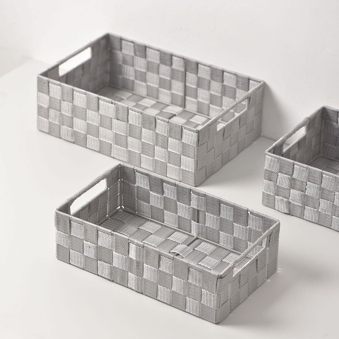 Cestas de almacenamiento de tejido europeas simples, cestas de almacenamiento de joyas de escritorio transfronterizas, cestas de almacenamiento de ropa interior de estilo empresarial