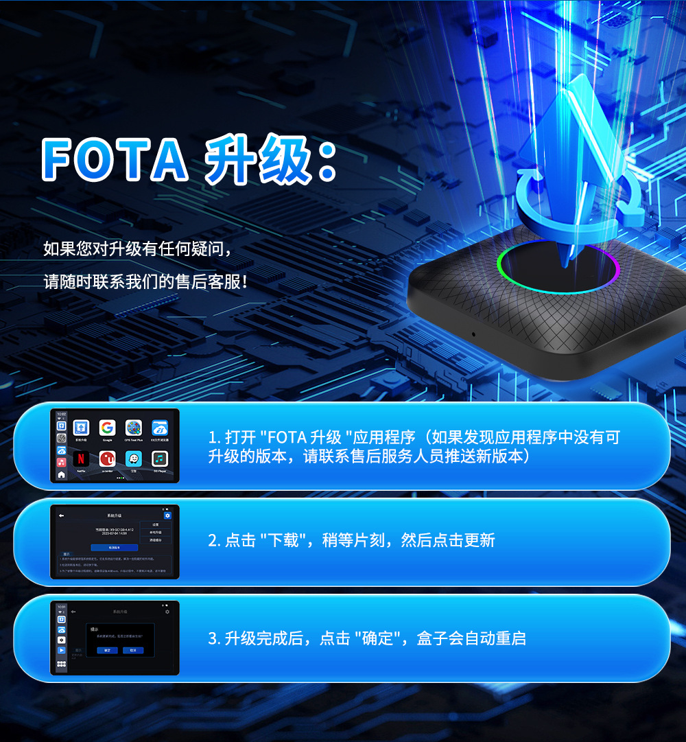 Cross-Border Carplay Wired and Wireless All-Network Compatible Apple Android Box Qualcomm 8Gb+128Gb Smart Connectivity Box