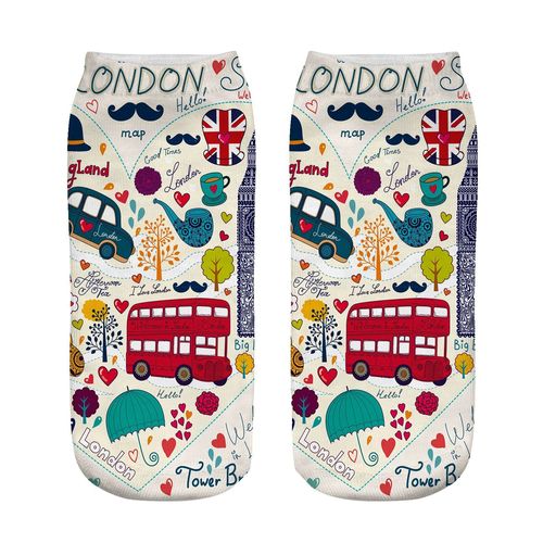 Digital printing socks with arbitrary pattern unicorn heat transfer socks animal embroidery cartoon socks breathable comfortable