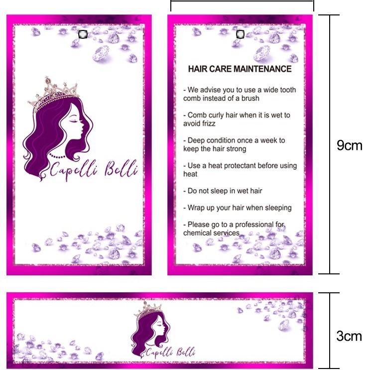 合格证 服装吊牌 假发包装 假发吊牌 假发围脖 免费设计