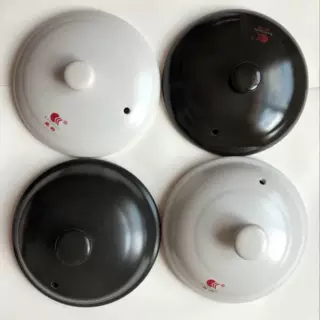 康舒家用黑白陶瓷砂锅盖子配件电炖汤锅彩色沙锅盖单盖壶锅盖