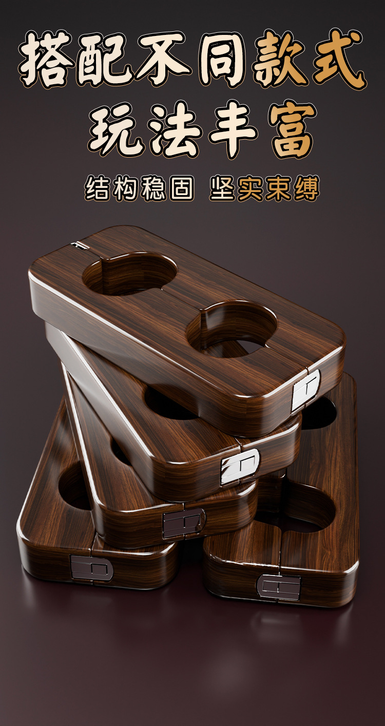 Pear Wood Thumb Cuffs BDSM Restraint Accessory for Couples — detail image 28