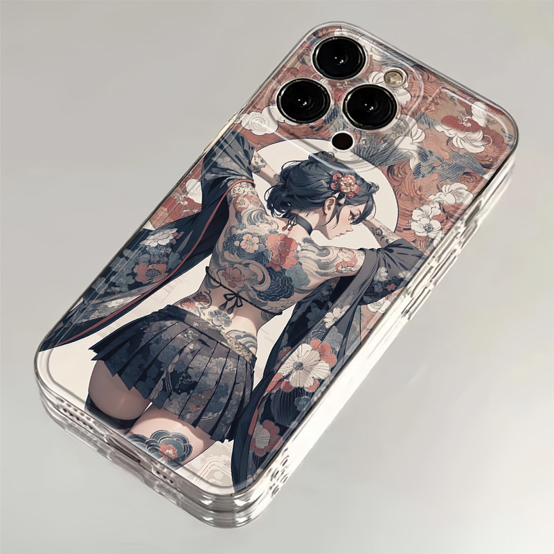 Tattoo Girl Drop-resistant Phone Case Full Coverage for Apple 16/15/14/14PRO