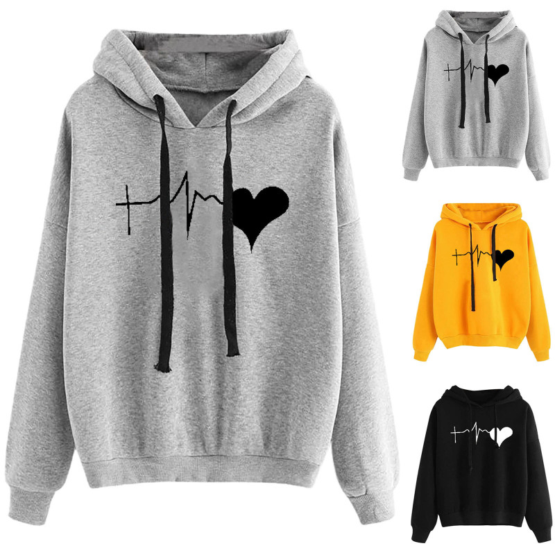 2021 autumn and winter new casual cartoon printing long sleeve sweater Europe and the United States loose base shirt women's wholesale