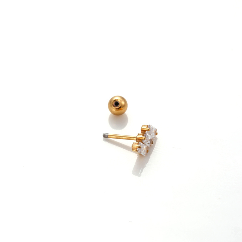 Women'S Gender Simple Style Style 1 Piece 316L Stainless Steel Copper Zircon Ear Cartilage Rings & Studs Snake Waterproof Non Tarnish Surgical Steel Women'S