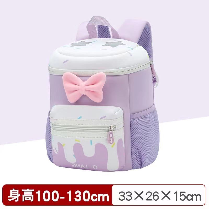 Kindergarten niñas schoolbag estudiante de la escuela primaria bowknot chica dulce mochila protección de la columna vertebral transpirable cómodo mochila de gran capacidad