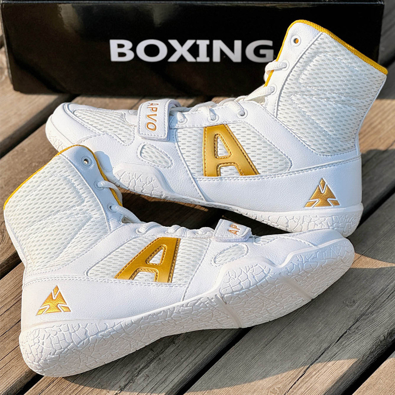 Wrestling Shoes Men's Professional High-Top Fighting Training Shoes Boxing Shoes Boots Muay Thai Fighting Shoes Fitness Sanda Shoes for Men and Women
