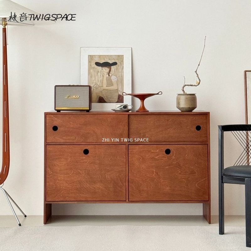 Birch Marine Board Vintage Cabinet Floor-Standing Sideboard Small Household Ins Style Cupboard Tea Cabinet Storage Cabinet