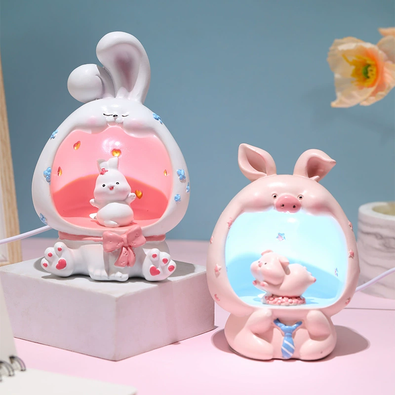 Креативный милый питомец светящийся ночник настольные украшения из смолы ремесла подарок на день рождения для отправки подруг