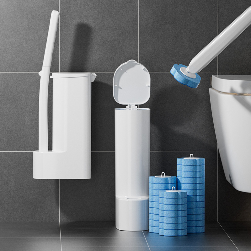 大容量使い捨てトイレブラシ家庭用トイレトイレブラシセット清潔長柄死角のない柔らかい毛|undefined