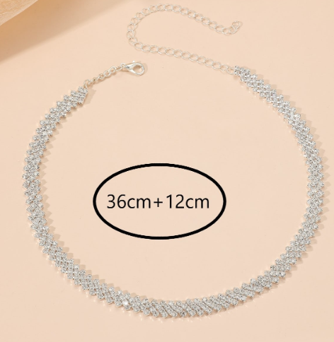 Collier ras du cou avec coutures en diamants, collier tendance de personnalité de célébrité, collier design de niche de mode_voghion.com