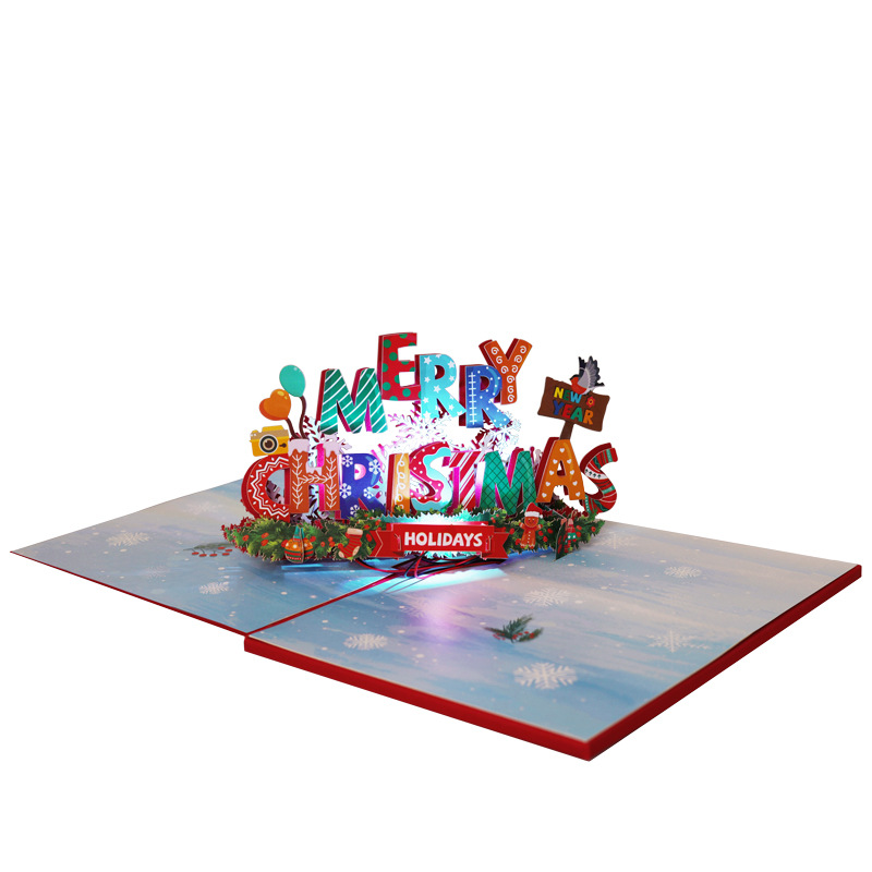 Description Picture 5 of itemChristmas Card 3D Stereo Music Light Greeting Card Santa Xmas Festival NewYear Winter Holiday Greeting Cards with Envelopes 2025