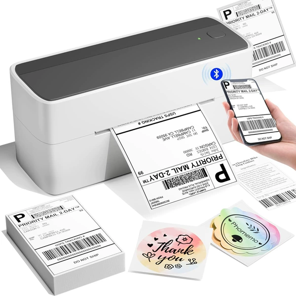 Single-sided machine [PM-241-BT] White and black + 10 pieces of 4*6 single-sided paper