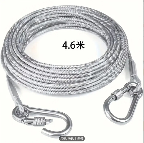 Galvanized anti-fall steel wire rope, coated steel wire safety rope with hook, steel wire cable, hoist buckle accessories