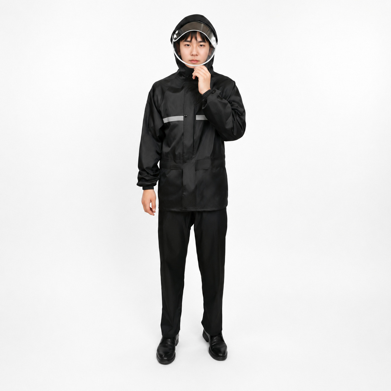 Traje de Impermeable Dividido de Tejido de Punto y PVC, Reflectante y Cortavientos para Motocicleta y Ciclismo image 5